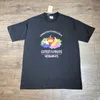 Herr t-shirts veteements tecknad frukt tryckt kort ärm sommar ny överdimensionerad lös hip hop crew hals t-shirt