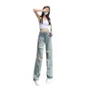 New Trendy Shuai Fried Street Pants High Waist Straight Barrel Washed Old Hole Jeans