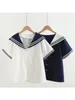 Blouses femininas Merry Merry High Quality Mori Girls Summer Summer JK Cotton Sailor Colle