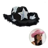 Beretti Cowgirl Hat Fromcivi cappelli da cowboy Pauli di paillettes per festival musicali strass pesanti