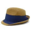 Berets Strail Hat Women Men Men Fedora Hats Trilby Caps Panama Summer Jazz Breshableshable Fashion Short Brim Sunhat Cap