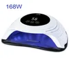 Nageleuchte 168W Hochleistungsgel Lampe 54 LEDs UV -Lampe Schneller Härtungsnagelentrockner mit großem Raum und Timer Smart Sensor Nagelwerkzeugen9367202