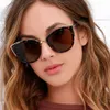 Sunglasses Retro Cat Eye Sunglasses for Women Fashion Brand Designer Sunglasses for Women Sexy Leopard Cat Eye Black Gradient Oculos De Sol J0425