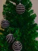 8cm black and white thread flocking Christmas ball Christmas tree decoration ball Pendant wedding hand-decorated high-end ball