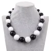 Naszyjniki Fishsheep Big White Black Acrylic Ball Choker Naszyjnik dla kobiet duże duże przezroczyste koraliki Naszyjnik