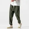 Pantalon masculin 2024 Été décontracté à la taille élastique Bloors chinois HARAJUKU Couleur solide pantalon tout-correspondant jogging