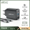 Polijsters Acefast Gan 65W Fast Charger 4K/60Hz Hdmicompatible TV -Dockingstation für Switch 3ports Typ C QC3.0 Tragbares Notebook -Ladegerät
