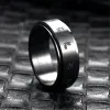 Bands Angst Zappel Spinner Ringe für Männer Buddhismus Mantra Edelstahl drehbarer rotierbarer Ring für Frauen coole Punk Party Schmuck