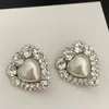 Luxury Women Earrings Jewelry White Gold Color Bling Clear CZ Crystal Heart Earrings Clips On For Women Party Wedding Designer Earrings