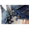 Damesvesten zomer Koreaanse vintage blauw sling speek denim vest dames vest slanke korte cowboy mouwloze jas jas casual jeans vrouw