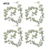 Fleurs décoratives 4pcs réglées fausse fleur Garland suspendu pour la décoration de la maison Éco-amicale facile à nettoyer longue durée