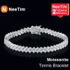 Bracelets Neetim Moissanite Tennis Bracelet 925 Bracelets en diamant complet en argent sterling avec des bijoux fins plaquées à l'or pour les femmes avec GRA