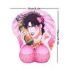 Mouse Pads Wrist Rests Sovawin JOJO Creative Cartoon Anime Pink3D Mouse Pad Sexy Chest Gel Silicone Mousepad With Wrist Rest Support Soft Breast Mat PC Y240423