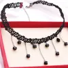 Collane Nero Colore Black Acrilico Bappata a pendente Collar a mano in pizzo Collana girocollo per le donne Gioielli gotici Gioielli a catena Drop Shipping