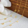 قلادة أزياء Golden Letter Necklace Boho بسيطة من الفولاذ المقاوم للصدأ ماما قلادة عيد الأم هدية المجوهرات الساحرة