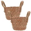 Vases 2pcs Rustic Hand Woven Panier Natural Flower Planter Planter (couleur aléatoire)