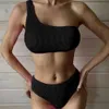 Neue Badeanzug Single Schulterbikini Frauen mehrfarbig geteiltes Dreieckhosen Bikini Spezial Stoff Sub Badeanzug