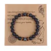 Pulseiras de envelope de fios Palavras de pacote para homens Bracelet de pedra de lava natural preto preto 8 mm Labradorita Lapis Lazuli Buddel Bangles