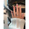 MUI -Buchstaben Zirkon Ring für Frauen leichter Luxus und einzigartiges Design Hochwertiger Index -Finger -Ring, personalisierte offene Klingel Gezeiten Mui Mui Ringe