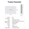 HUBS ILEPO 60W 8 Puertos Estación de carga USB PD 20W Tipo C Fast Charger Multi Ports Hub con pantalla LED para iPhone Samsung