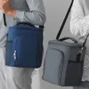 ISKYBOB Men Sac à lunch Boîte à lunch réutilisable avec bandoulière réglable Sac d'isolation de grande capacité Oxford Tissu de grande capacité 240409