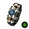 Strands God'S Eye Genshin Impact Bracelet Glow In Dark Multilayer Adjustable Luminous Anime Element Leather Bracelet For Men Boys Gifts