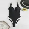 Women's Swimwear Color Block Monokini Swimsuit With U Shape Bra Bikini Leopard