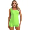 Women's Swimwear Womens Glossy Sleeveless Bodysuit Rash Guard Solid Stretchy Jumpsuit Yoga Bodybuilding Sportswear Swimsuit Beachwear