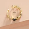 Groupes Obega Gold Color Zircon Ring Fashion Trendy ol Style Anniversary Black Round Stone Rings For Women Jewelry Party Mariage Cadeaux