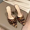 Slippers Super High Heels Sexy Leopard Women Shoes Summer Sandals 2024 Party Drees Slides Pumps Fashion Mujer Flip Flops