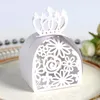 رومانسية جوفاء ليزر قطع الورق حلوى مربع الزفاف عيد ميلاد الطفل دش استحمام هدية حزمة الحزمة ديكور التاج مربع