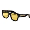 Vintage Mens Designer Zonnebrillen Harslenzen Geel oranje Goud vergulde zonnebrillen Rijden Luipaardpatroon Eyewear Trendy 2024 HJ091 E4 6CPI