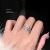 Starry Ring Love Rings Boss Joe Sparkling Diamond Nail Ring Texture Silver Texture Ring Simple Light Luxury Mode polyvalente