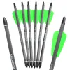 Arrow 12pcs Archery Hunting Crossbow Carbon Arrow 7.5/15 Inch Green Feather Spine 400 for Outdoor Bow and Arrow Shooting Accessories