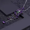 Ожерелья Gem's Ballet New 8.88ct Natural Amethyst Purple Gemstone Pendants 925 Sterling Sliver Gothic Gothic Gothic Colles для женских ювелирных украшений