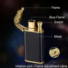 New Windproof Double Flame Cigar Torch Lighter Dragon Tiger Crocodile Dolphin Glow Lighter Luminous