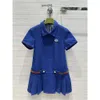 ミラノ滑走路ドレス2024新しい夏のラペルネック半袖ファッションデザイナードレスと同じスタイルドレス0412-7