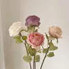 Fleurs décoratives 50 cm Style européen artificiel Grand Rose Lumière Luxury Home Bouquet Mariage Décoration