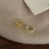 Boucles d'oreilles coréenes Fashion Double couche Clip d'oreilles pour femmes Filles Filles Luxury Zircon Eaure Cuff Clip sans manchette d'oreille percée Jewerly