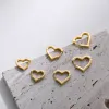 Clips 12/14 / 16 mm Fashion Smooth Gold Color Love Heart Hoop Boucles d'oreilles Simple mignon cercle de cœur Piercing Boucle d'oreille Boucle Boucle de boucle