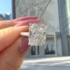 Groupes Huitan Luxury Geométrique CZ Crystal Anneaux pour femmes Silver Color Fashion Mariage Engagement Party Feme Rings Bijoux