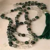 Necklaces 8mm Indian Moss Agates gemstone Knot Tassel Mala necklace Meditation Chakas Unisex MONK Gemstone pray Handmade men natural mala