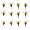 Decoratieve bloemen 12 bundels 6 kleuren nepbloem voor outdoor en binnen decoratie plastic uv resistent vaastuin groothandel