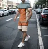 Nowatorski składanie linii 3D Linia T-shirt Letni zestaw ulicy Cool dwuczęściowy zestaw odpowiedni dla dużych i wysokich mężczyzn S-5xl 240408