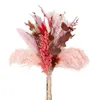 Decorative Flowers Pink Pampas Grass Small Reed Tail Mix And Dried Flower Bouquet Wedding Centerpieces Home Decor