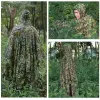 세트 3D 위장복 저격수 사냥 의류 모로 카무 플래그 셔츠 ghillie 슈트 잎 판초 망토 스텔스 망토 유니폼 군사