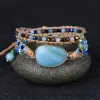 Bracelets 2023 Luxury Natural Stone Perle Amazonite Charm Wrap Bracelets Chaîne Braid Handmade Handmade Lover Jewelry Drop Expédition
