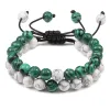 Strands Natural Green Malachite Stone Lava Beaded Bracelets Charms Men Strand Bracelet&Bangle Fashion Women Yoga Jewelry Gift Prayer 8mm