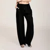 Pantalon de couleur unie de couleur massive pour femmes à coton en lin en vrac yoga sportif pantalon pour femmes baggy 240412