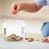 Boxes Bank Piggy Clear Box Money Kids Unopenable Saving Pot Jar Honeymoon Fund Acrylic Coin Container Cash Savings Big Desktop Storage